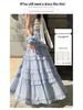 Women's French Ruffled Chiffon A-Line Dress - Slimming High Waist Fairy Skirt for Spring 2026