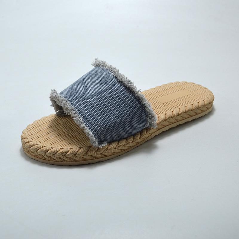 Thick-bottomed Cool Slippers Women's Summer Wear 2025 New Fashion Internet Celebrity Beach Slippers Denim Sandals Comfortable One-word