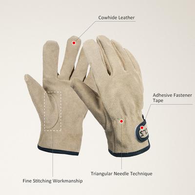 Camping Gloves Cowhide Leather Gloves Heat/Fire Resistant Mittens Outdoor Warm Gloves for BBQ Oven