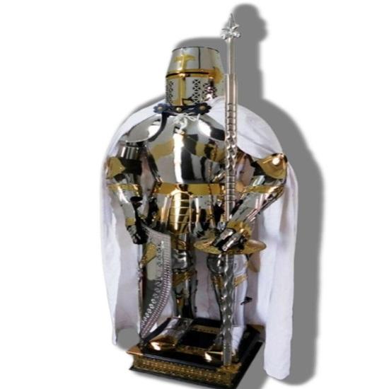 Medieval Knight Armour Suit, Full 182.88 Cm Solid Steel With Complete Stand Home Décor Polish Finish, Best Gift for Him