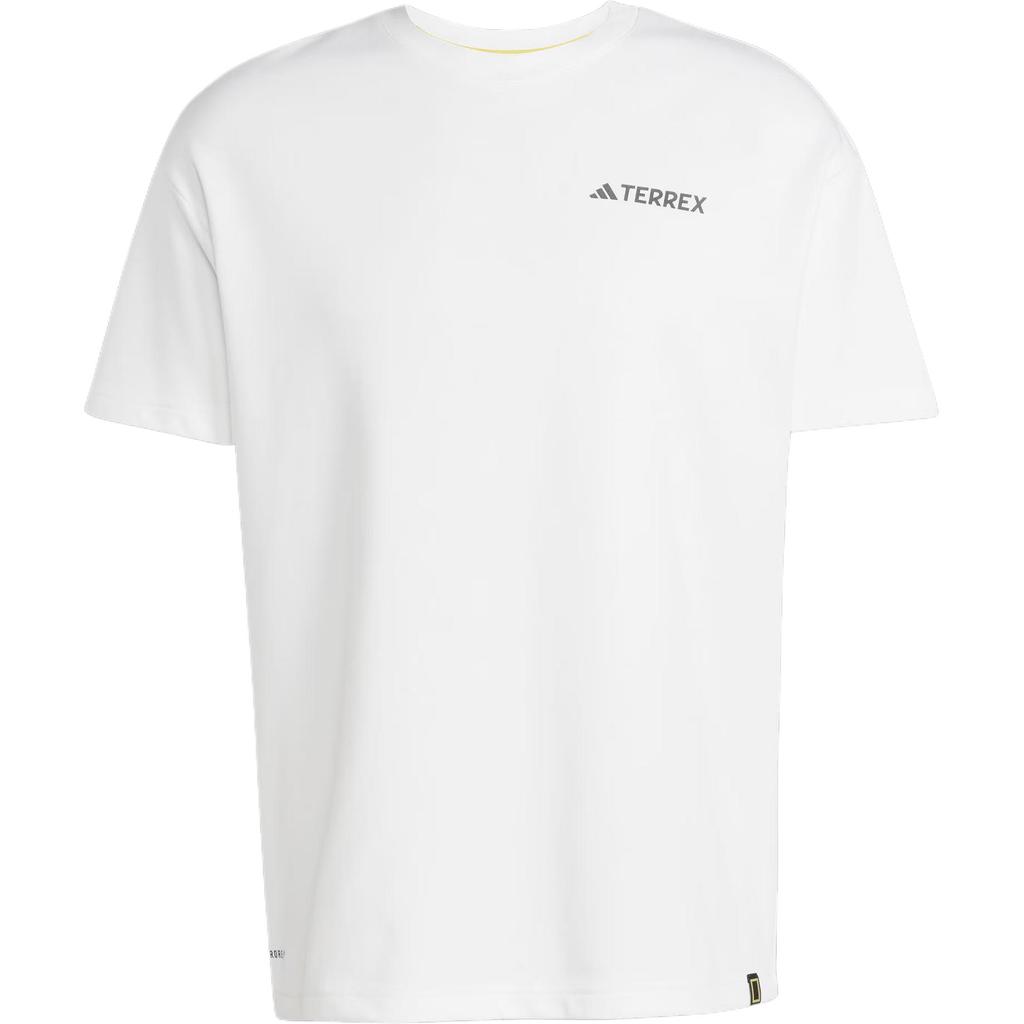 Adidas Terrex X National Geographic Collaboration Loose Fit Round Neck Moisture Wicking Quick Dry Short Sleeve T-Shirt Unisex T-Shirts White JD5956