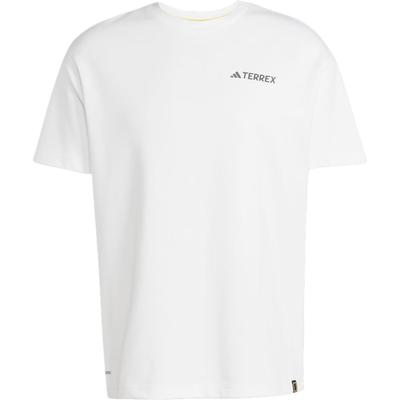 Adidas Terrex X National Geographic Collaboration Loose Fit Round Neck Moisture Wicking Quick Dry Short Sleeve T-Shirt Unisex T-Shirts White JD5956