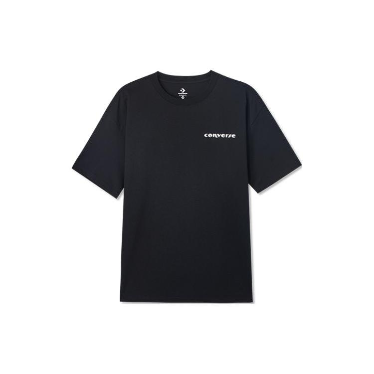 

New Converse T Shirts Men s Black 10024876-A02 S