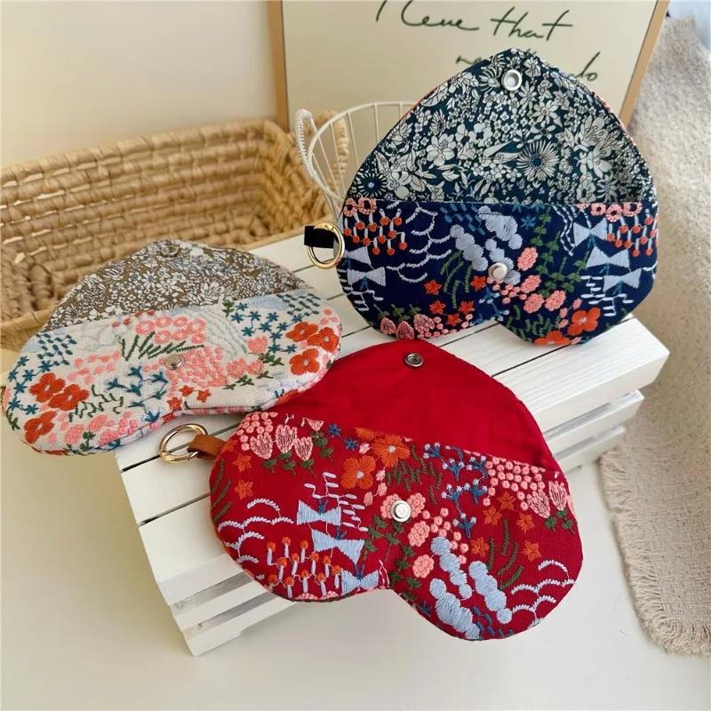 New Embroidered Fabric Sunglasses Storage Bag Fabric Eyeglass Bag Glasses Case for Travel