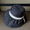 Bucket hat female face small sunscreen hat summer outdoor travel visor hat UV protection big eaves sun hat