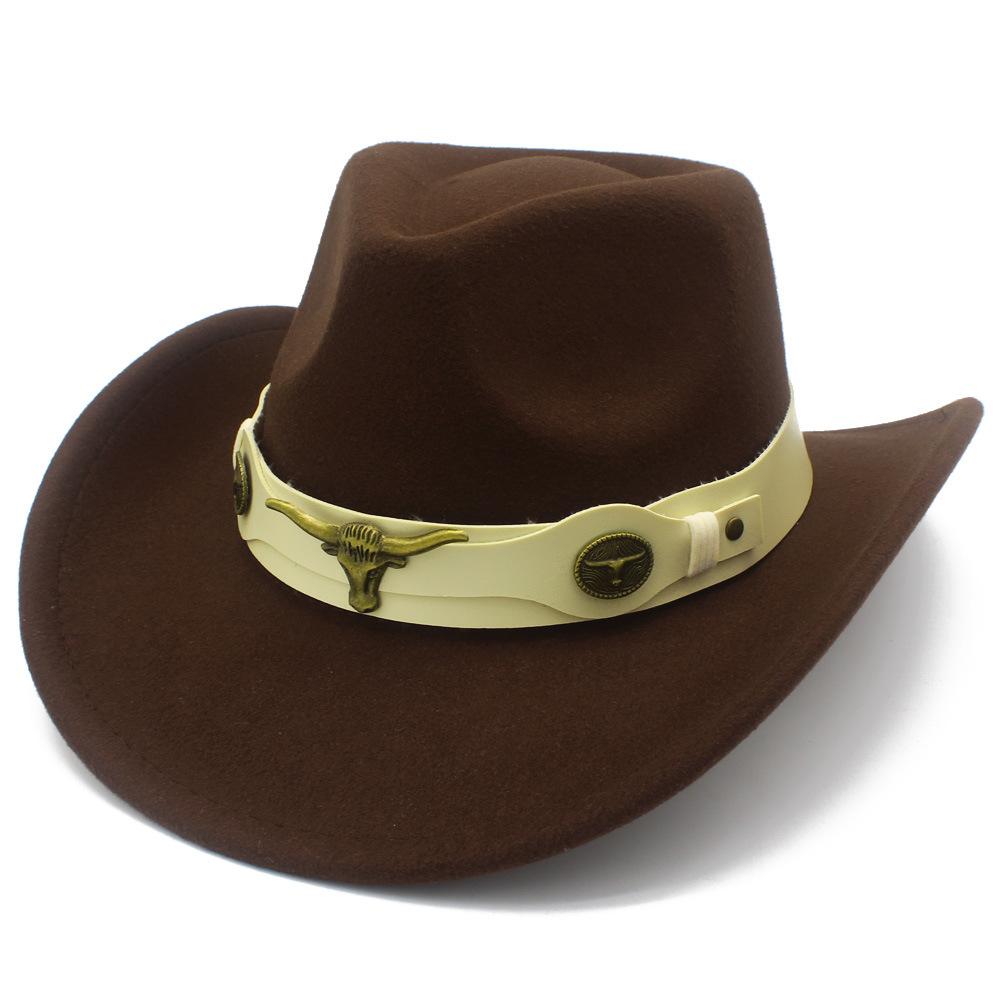 Xiyin Hot Selling Western Style Cowboy Hat Cow Head Decoration Outdoor Personalized Sunscreen Sunshade Hat