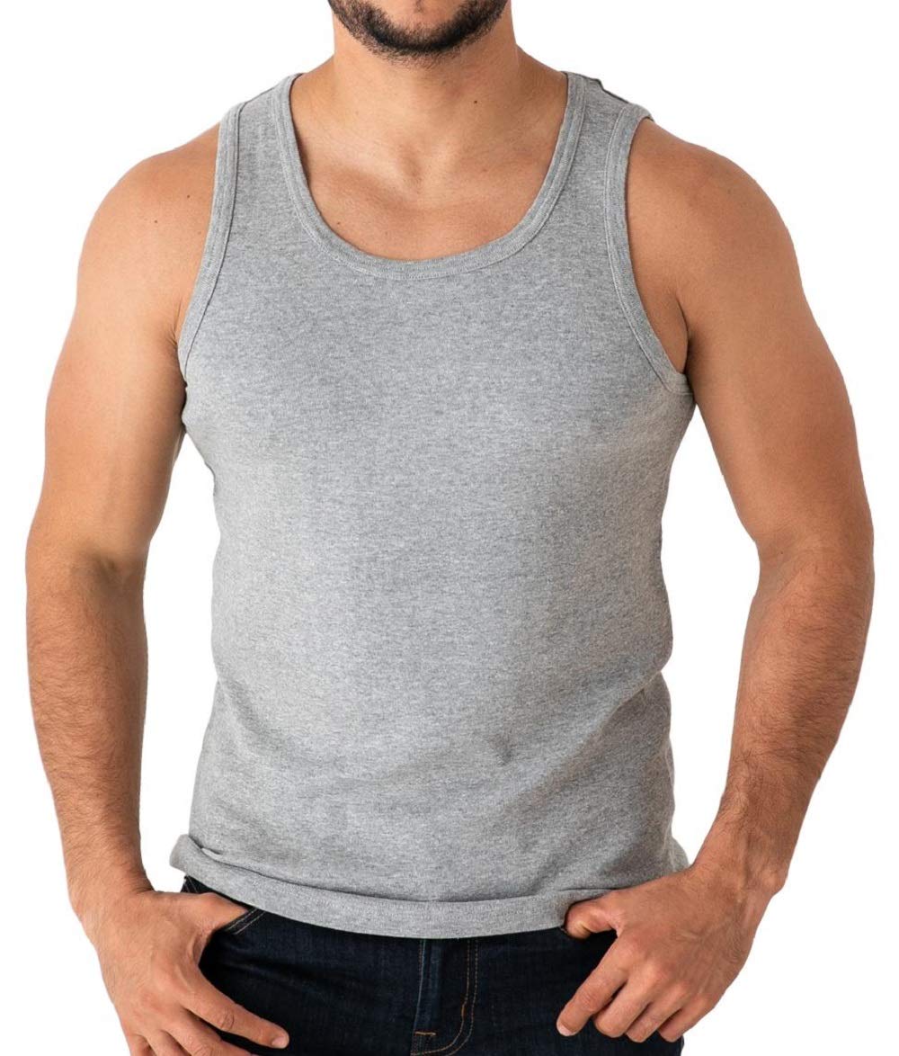 

Sleeping Sheep Cotton Plain Milled Tank Top Men s 100% S-LL (Gray, M) сірий колір
