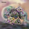 7 Pcs Silver Colorful Dragon Metal Dice Hollow Metal Polyhedral Dice Set Suitable for Role-Playing RPG  Board Game Card Game