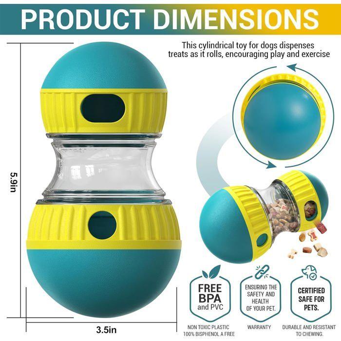 Jouet Interactif, Balle de Nourriture pour Chien Matériau ABS, Balle à Friandises Sûr et Durable, Balles Distributrices de