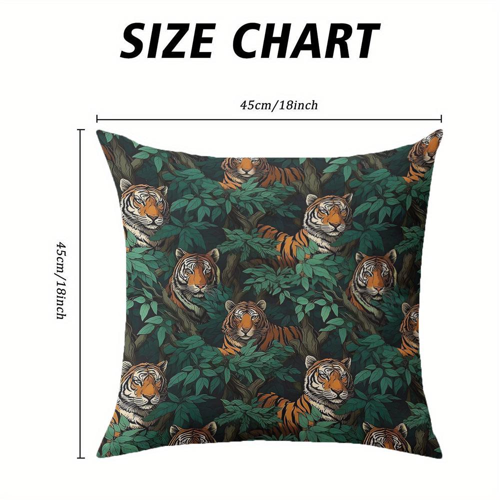 Tiger Canopy square Jacquard Pillow Cover for Sofa Office Waist Cushion Cover Home Decorative Pillowcase