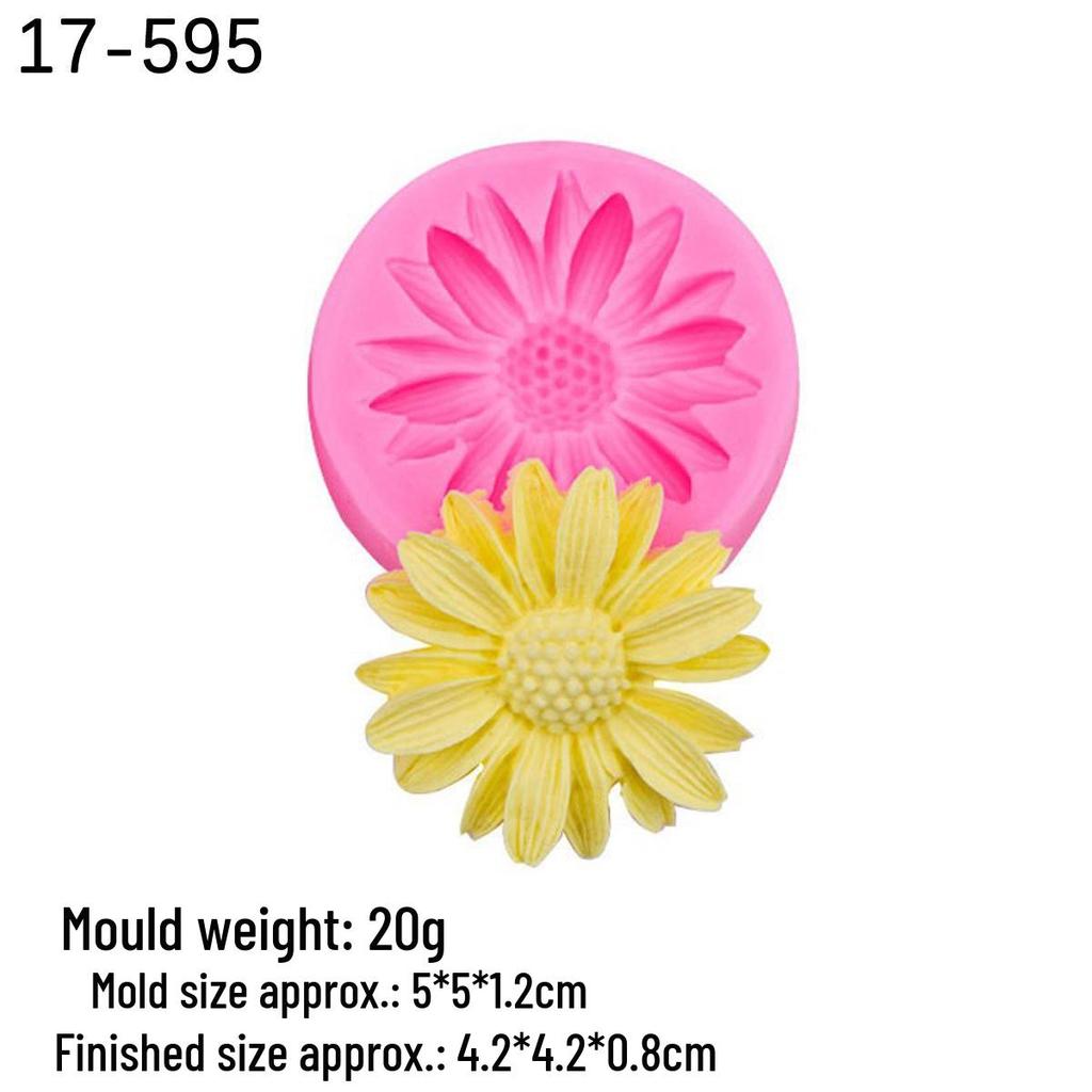 Daisy Rose Flower Silicone Mold for Cake, Chocolate, and Epoxy Clay Decorations