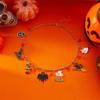 Gothic Punk Halloween Metal Chain Necklace For Women Men Vintage Black Spider Bat Pumpkin Ghost Clavicle Choker Festival Jewelry