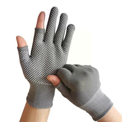 Guanti da pesca antiscivolo in nylon traspirante ad asciugatura rapida guanti sportivi colorati protezione solare mezze dita da ciclismo 3 Q1A8