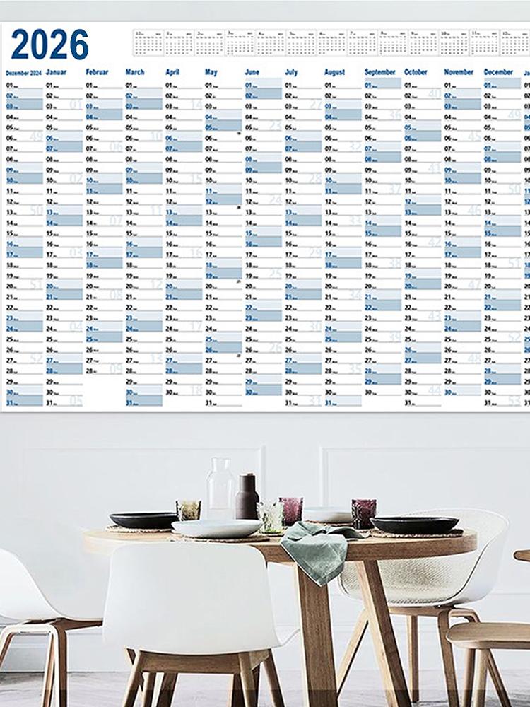 2026 calendar de perete de Anul Nou planificator lunar calendar de perete organizator de programare reutilizabil pentru muncă studiu familie copii cămin birou