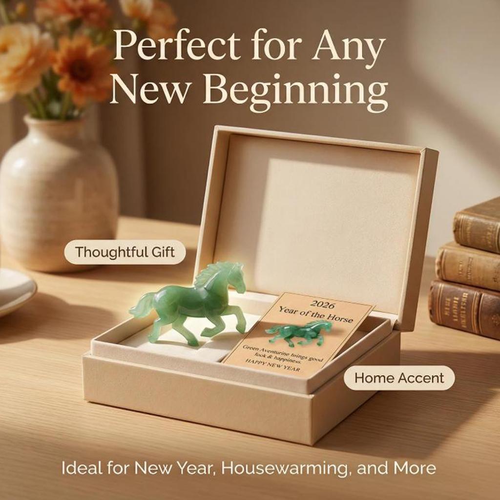 3D Lucky Crystal Horse with Card Horse Collectible Figurine Symbol Strength New Beginnings for Good Luck Decorative Gift