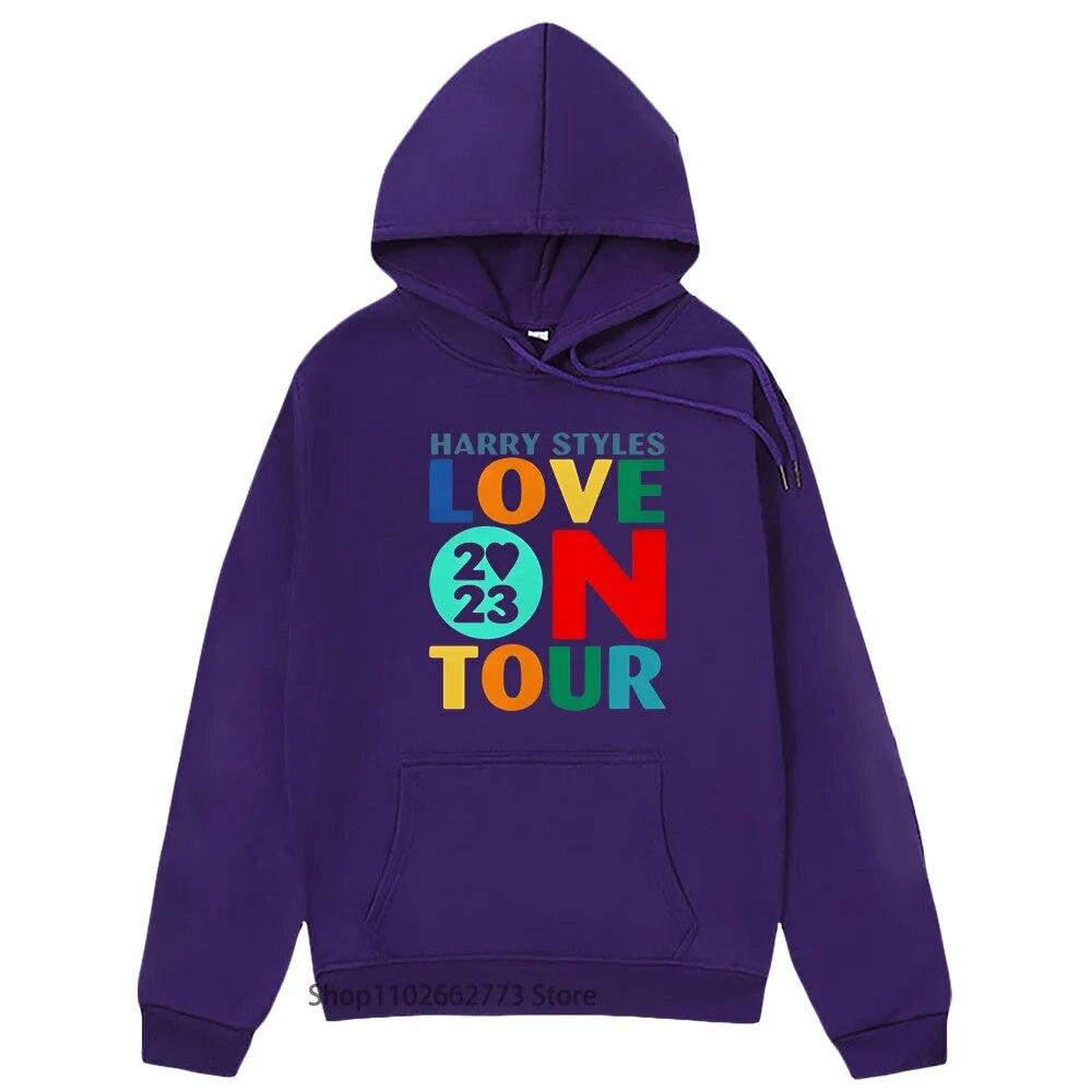 Love O Tour Concert Hoodies Unisex Vintage Harrys Haus Sweatshirt with Hooded Hip Pop Music Tops Kpop Clothes Women Winter Pullover