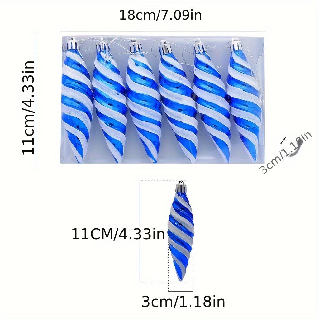 

Новые 6 шт. Декоративные ниточные конусы Рождественские украшения Украшение для рождественской елки Реквизит Окрашенная заостренная спиральная нить Рождественский шар Рождественский подарок синий