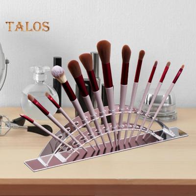 Portapennelli da trucco in acrilico Organizzatore di bacchette per capelli Grande capacità Trasparente Supporto espositore in acrilico ad arco Organizzatore da scrivania