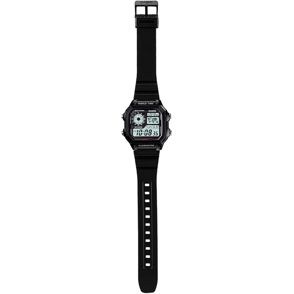 Casio AE-1200WH-1A Men's Digital Watch Black Color Overseas Model
