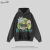 Mens Oversized Cotton Hoodie With Cartoon Print Loose Fit Fall Streetwear Sweatshirt Teens Adults