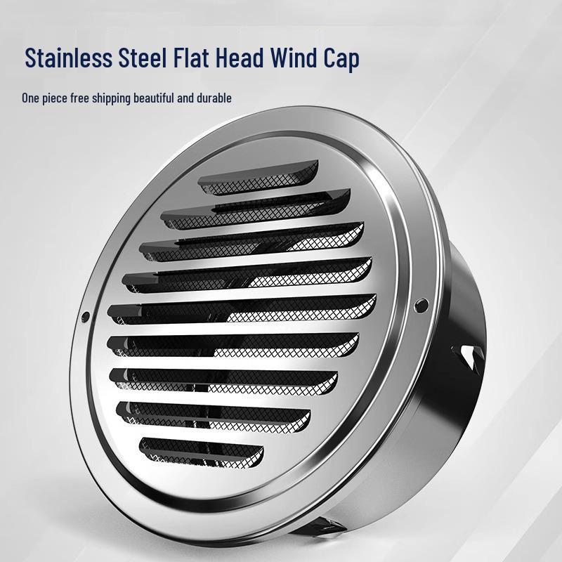 Stainless Steel Flat Mouth Wind Cap: Exterior Wall Exhaust Hood