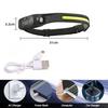 USB Rechargeable LED Sensor Headlamp COB Headlight Head Torch Work Light Waterproof Head Flashlight for Fishing Camping Lantern