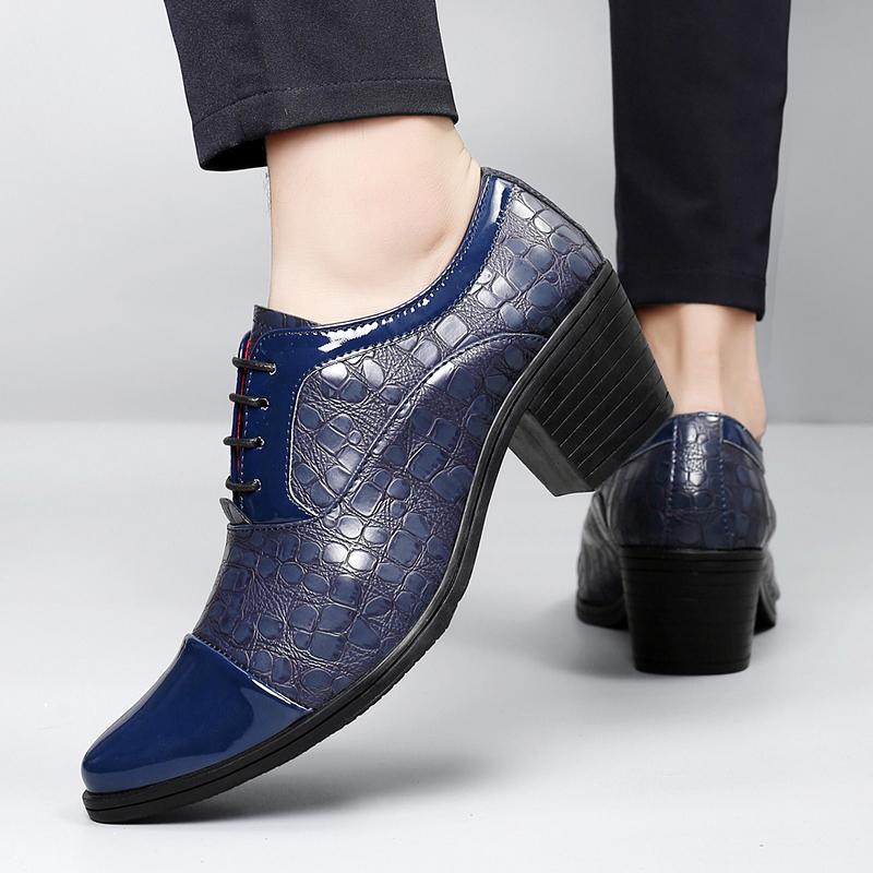 Herren High Heels Blau Derby Braun Hochzeitskleid Tanz Business Elevator Schuhe Schwarz Höhenerhöhung Smoking Schuhe Große Größe