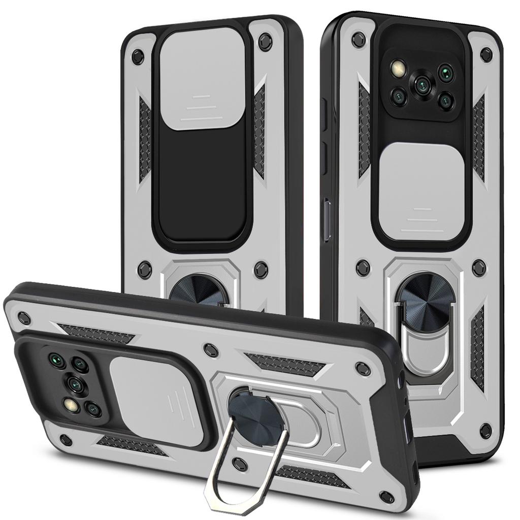 For Xiaomi POCO X3 Pro Case Cover for POCO X3 NFC Camera Lens Protective Armor Shockproof Magnetic Holder Ring Case Capa