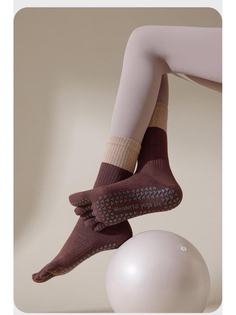 Women's Anti-Slip Five-Finger Yoga Socks for Pilates and Indoor Fitness