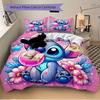 3pcs Cute Stitch Printed Bedding Set, Soft and Comfortable Quilt Cover for Bedroom, Guest Room (1 Duvet Cover + 2 Pillowcases, Pillow Core Not In