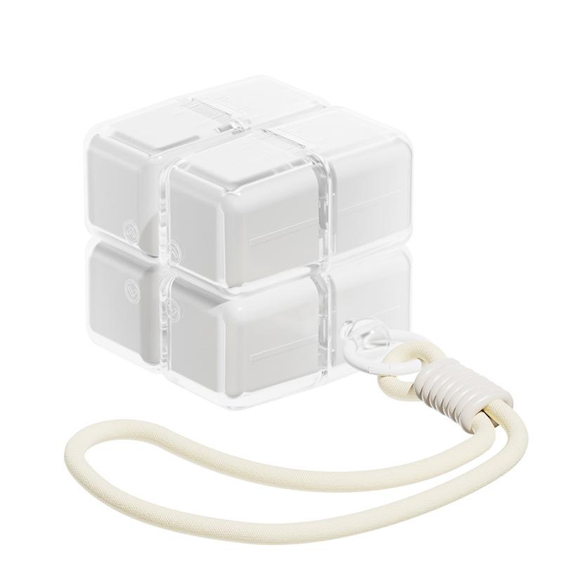 

Cube 8-grid pill storage container, portable sealed medicine box with chain, used for daily travel and health storage