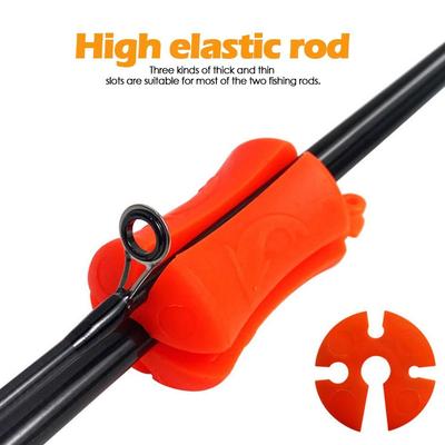 1PC Wiederverwendbarer Gummigürtel Outdoor Fastener Angelrute Tie Beam Rod Verhindern Sie Rod Collision Angelgeräte Zubehör