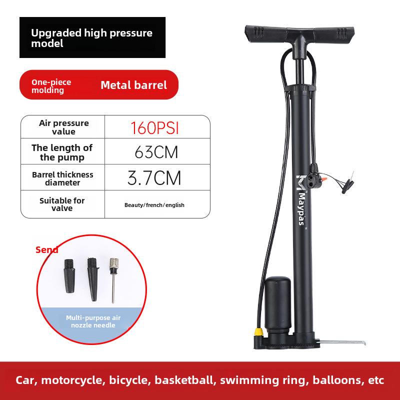 Pompă Manuală Multifuncțională de Înaltă Presiune pentru Biciclete, Vehicule Electrice, Motociclete, Mașini și Mingi de Baschet