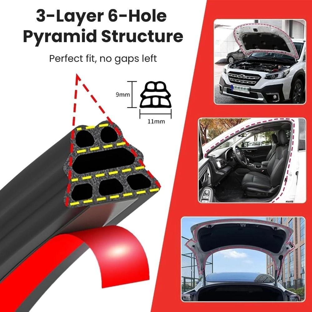 Soundproofing Car Door Seal 5M Hood Sealing Strip Durable Trunk Seal Automobiles
