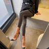 Mode Strick Helle Seide Hoher Stretch Einfarbig Hose Helle Seide Leggings Enges Bein Hoher Stretch Hose für Damen