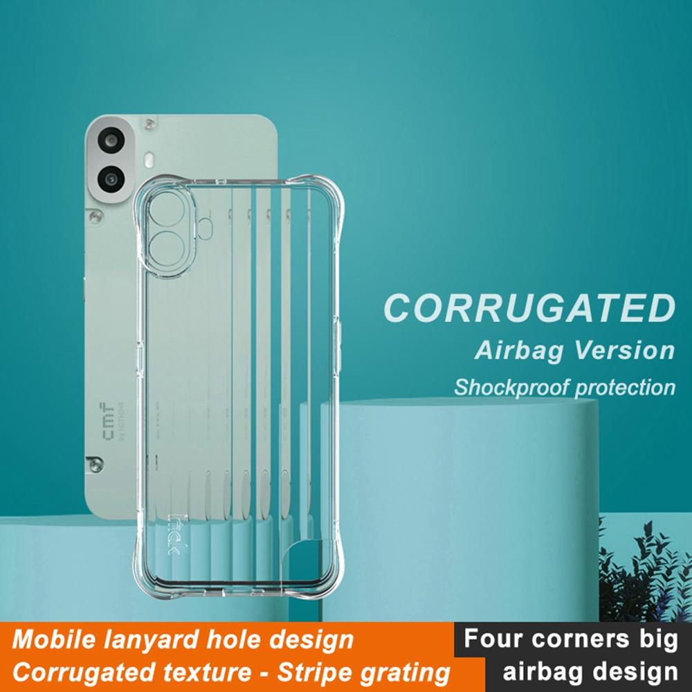 

IMAK For Nothing CMF Phone 1 Case Corrugated Texture Airbag Anti-drop TPU Phone Cover Transparent