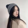 Women's Winter Daily Cozy Fleece Knit Black Beanie Hat