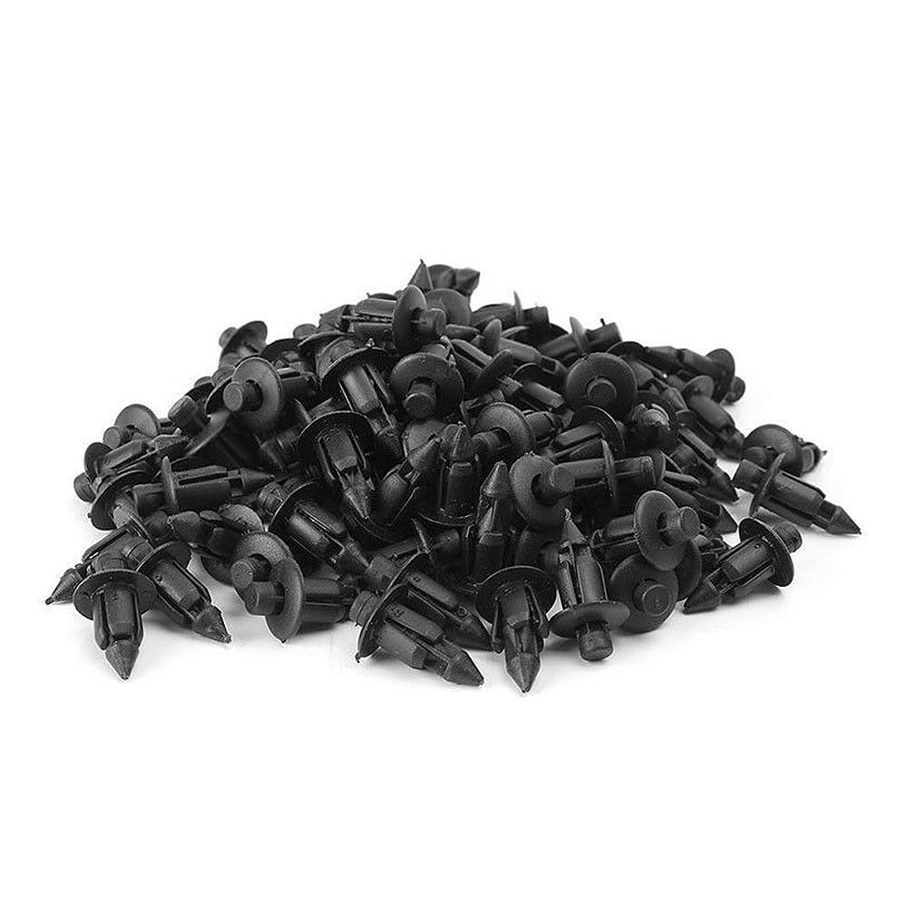 HEJINYUN Push Rivet Clips Rivets Plastic Black (6mm 50pcs) Fastener Trim Clips Plastic (For Toyota, Nissan, Mitsubishi, Suzuki)