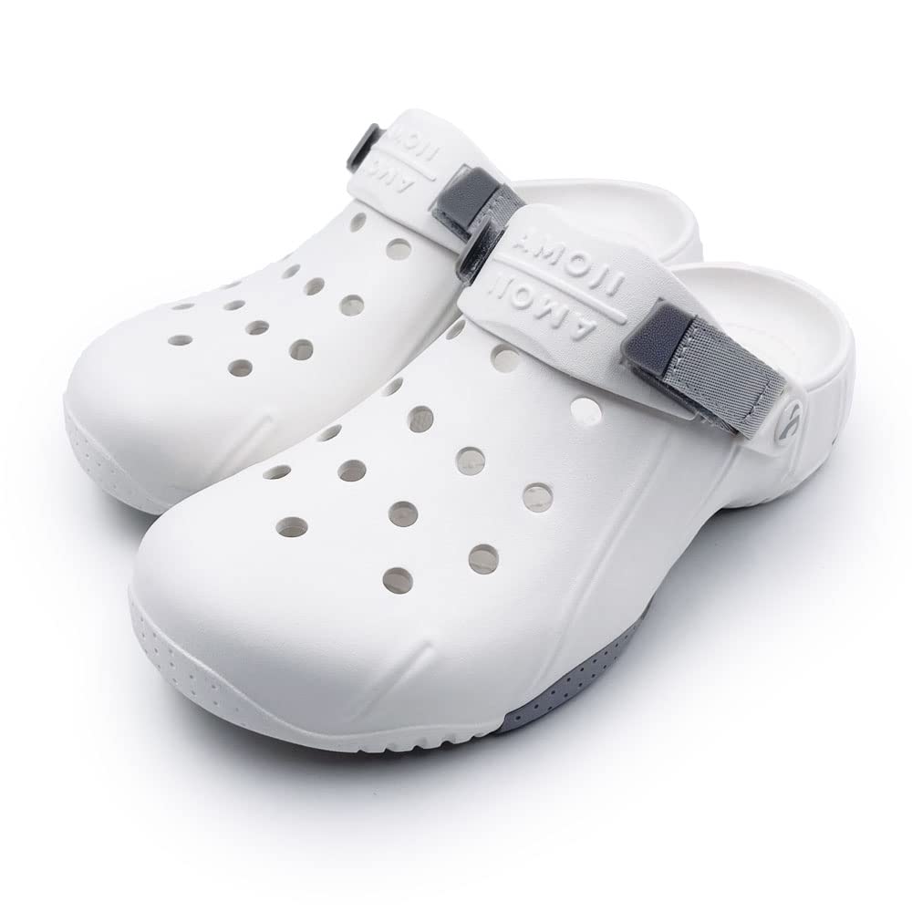 Amozi and Clog Perfect for Outdoor and CL304 Size Men's Women's Sandals, Casual, Fashionable, Breathable, Wear, Beach, River, Summer. White, 27.0cm.