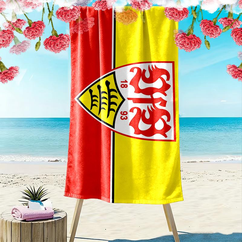 Asciugamano da Spiaggia con Stampa VfB Stuttgart, Asciugamano Grande Morbido Asciugatura Rapida per Spiaggia Campeggio Nuoto