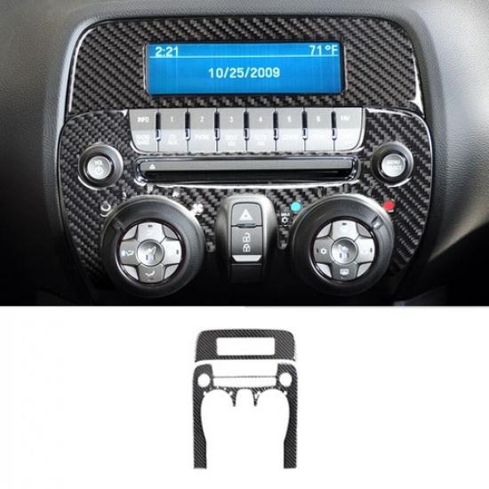 2x Carbon Fiber Car Front Central Button Frame Panel Cover For Camaro 2010-2015