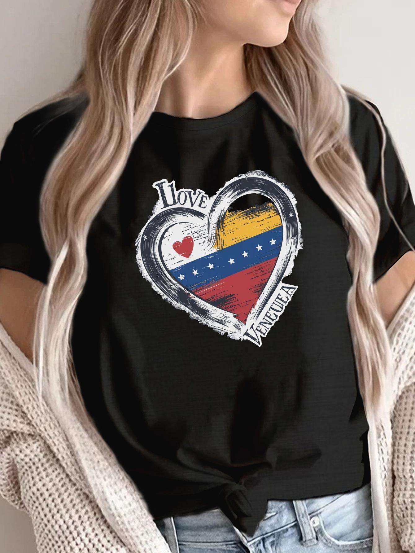 I Love Venezuela Heart Flag Graphic T-shirt S