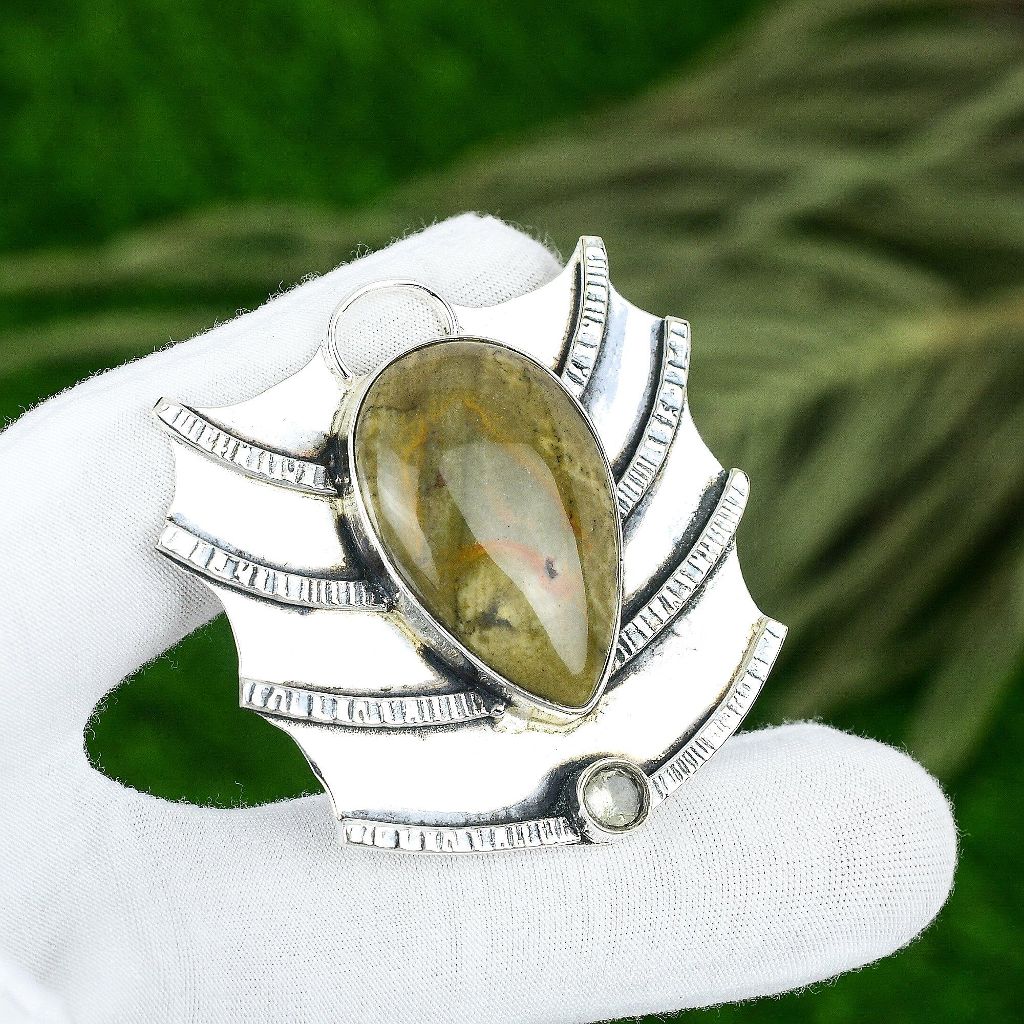 

Подвеска из натурального камня яшмы пикассо, ювелирное изделие из серебра 925 пробы для женщин