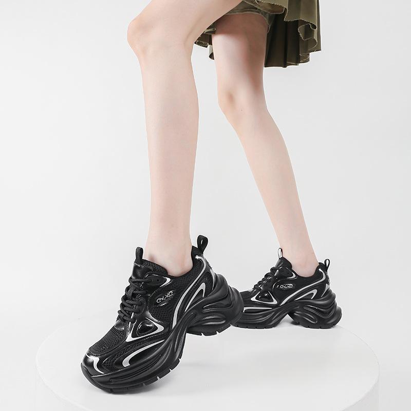 Autumn 2025 Dad Shoes Women's Thick-soled Popular Versatile Casual Women's Shoes Non-slip Heightening Soft-soled Sports Lightweight Shoes