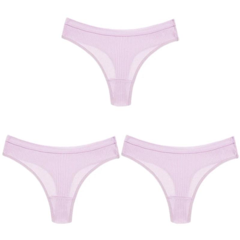 3Pcs Women Cotton Panties Fashion V Waist Underpants Sexy Girls Briefs M-2XL Low-Rise Ladies Underwear Women's Lingerie