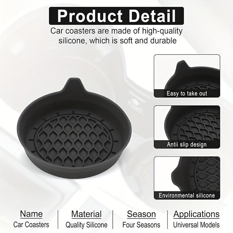 2pcs Non-slip Car Water Cup Pad Diamond Silicone Mat for Bottle Holder Coaster Auto Interior Anti-skid Cup Holders Thickened