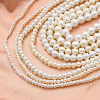 Colorful Round Glass Imitation Pearl Beads for Handmade Jewelry or DIY Necklace Accessories