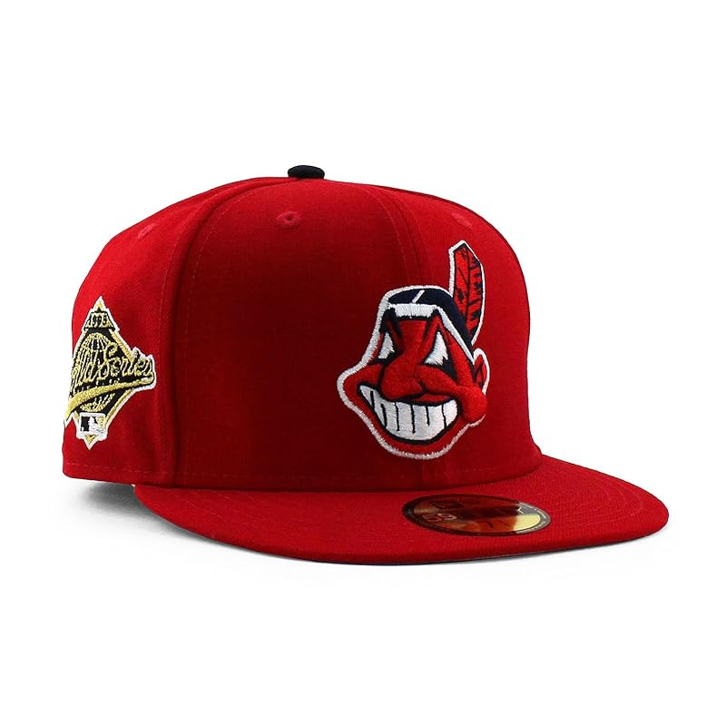 

[New Era] cap 59FIFTY cleveland indians MLB 1995 WORLD SERIES FITTED CAP CLEVELAND INDIANS hat 5950 world series SIDE PATCH side patch Sz 7-1/8