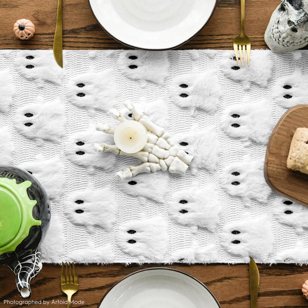 Halloween Table Runner, Holiday Kitchen Dining Table Decoration for Home Party Decor Halloween Table Runner Seasonal Tablecloths