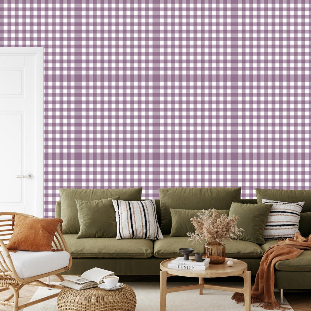 Wallpaper Fabric Pattern Violet for Living Room and Bedroom 50x1000